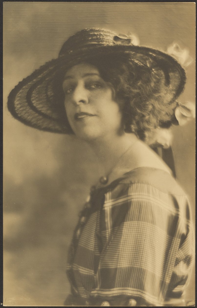 [Retrato de uma mulher com vestido de xadrez]. de Louis Fleckenstein