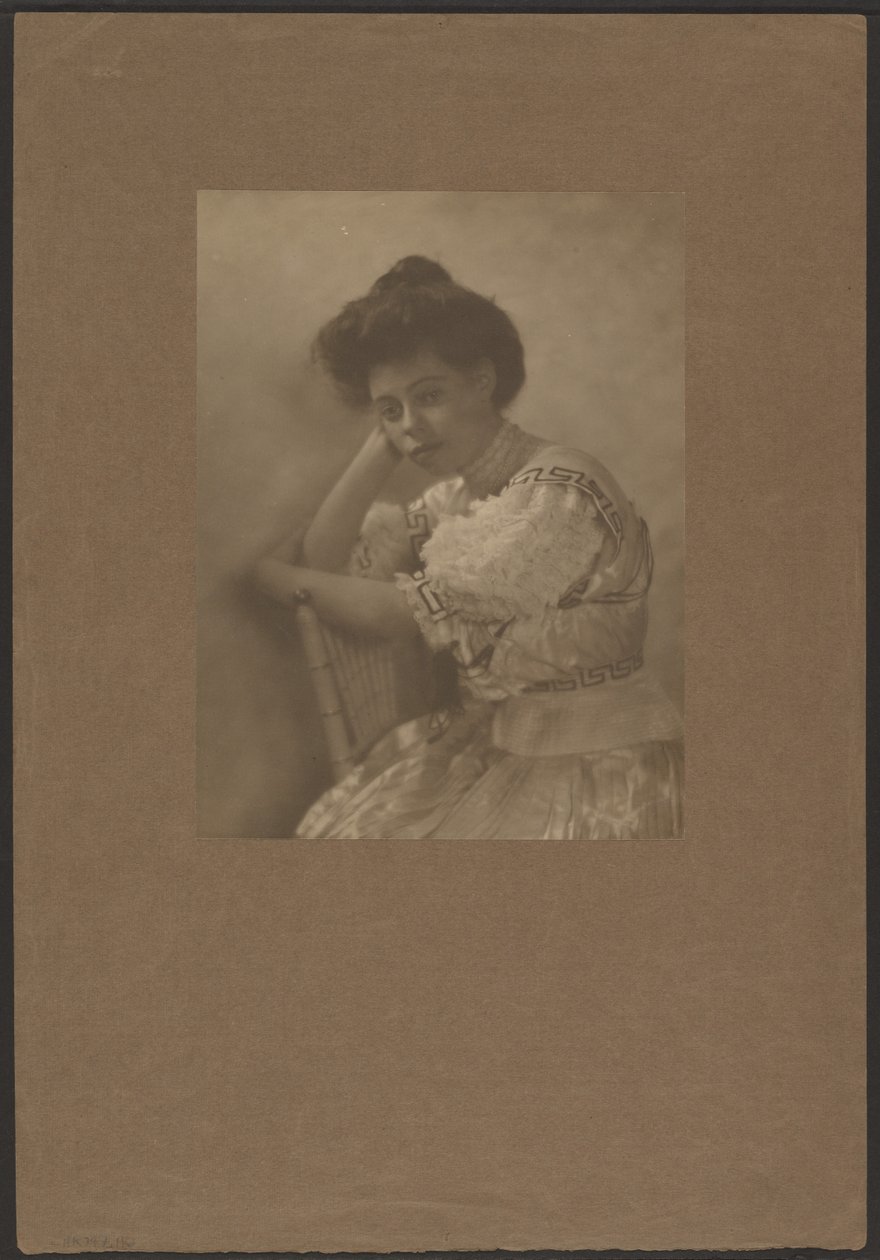 [Retrato de uma mulher com um vestido de cetim] de Louis Fleckenstein