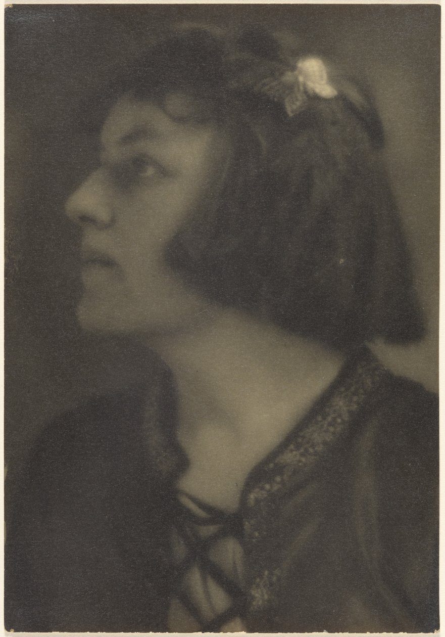 [Retrato de uma mulher com um gancho de cabelo em forma de borboleta]. de Louis Fleckenstein