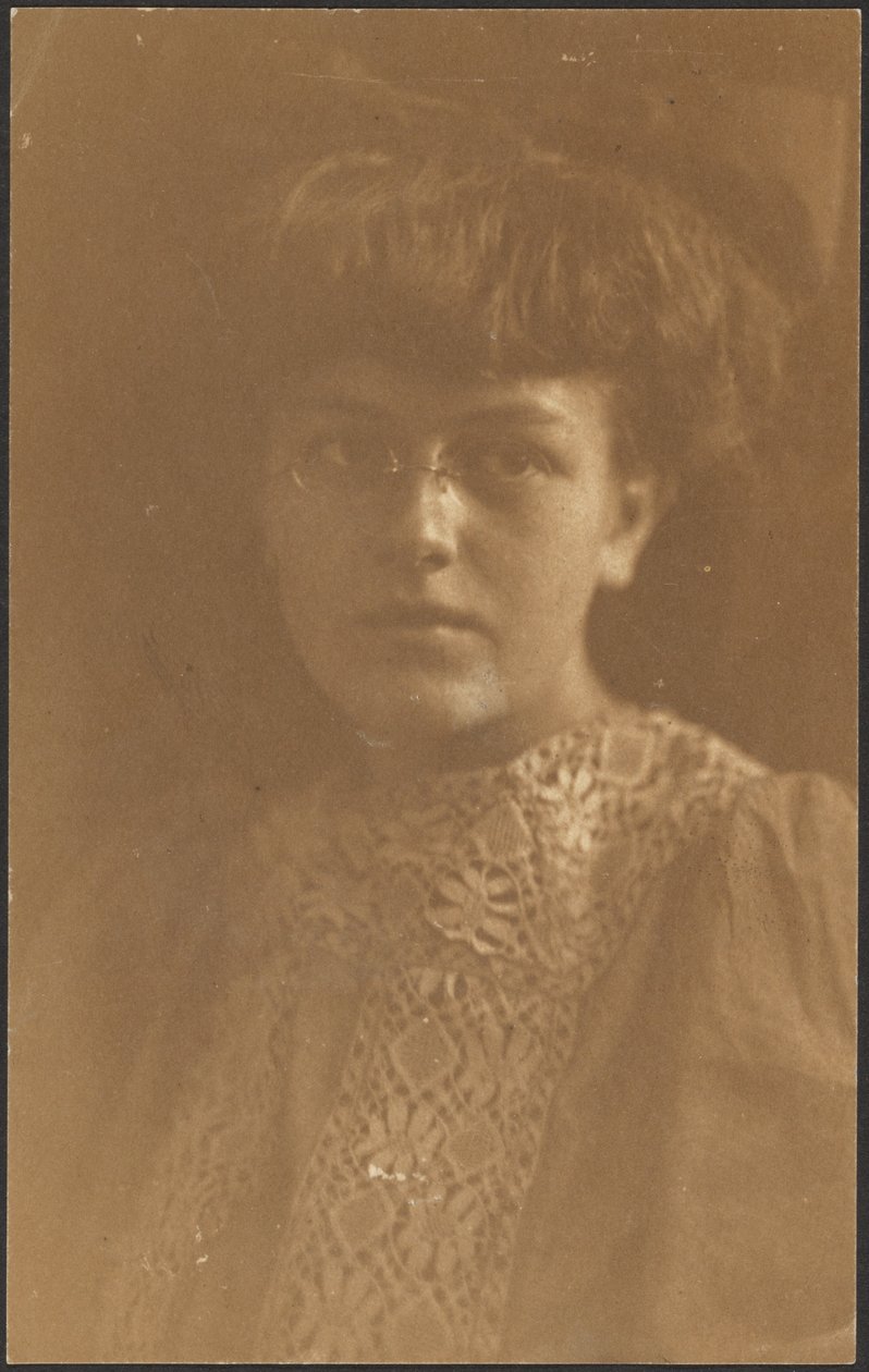 Retrato de uma jovem com óculos de Louis Fleckenstein