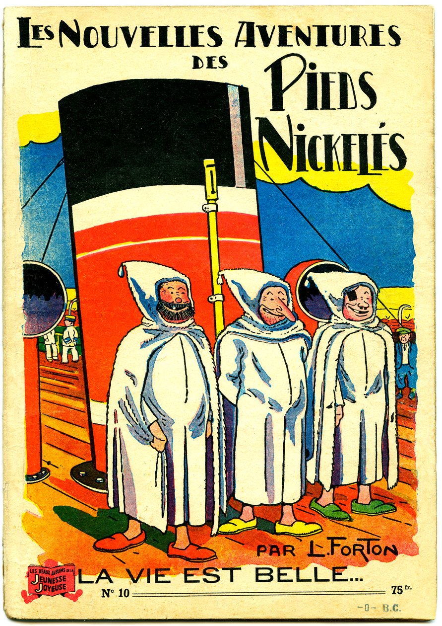 Capa de um álbum de banda desenhada: Les Nouvelle Adventures des Pieds Nickeles, La vie est belle, n.10 (cor litho) de Louis Forton