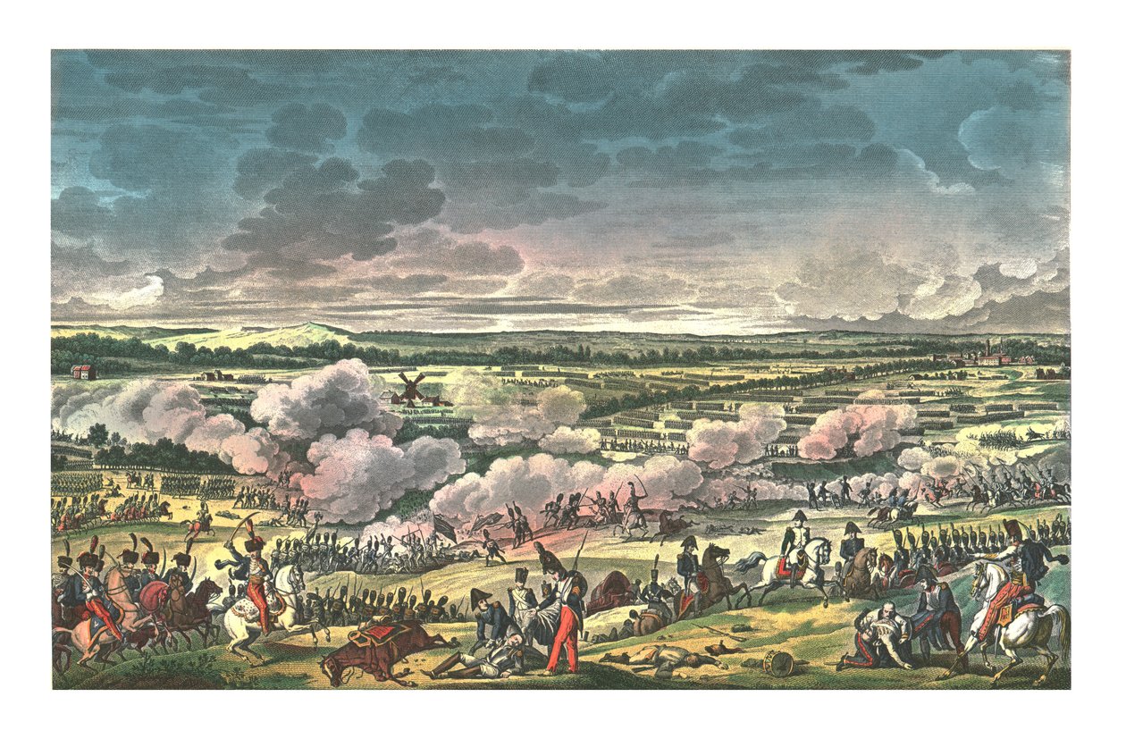 Batalha de Mont-Saint-Jean, conhecida como Waterloo, 18 de junho de 1815, c1850 de Louis Francois Couche