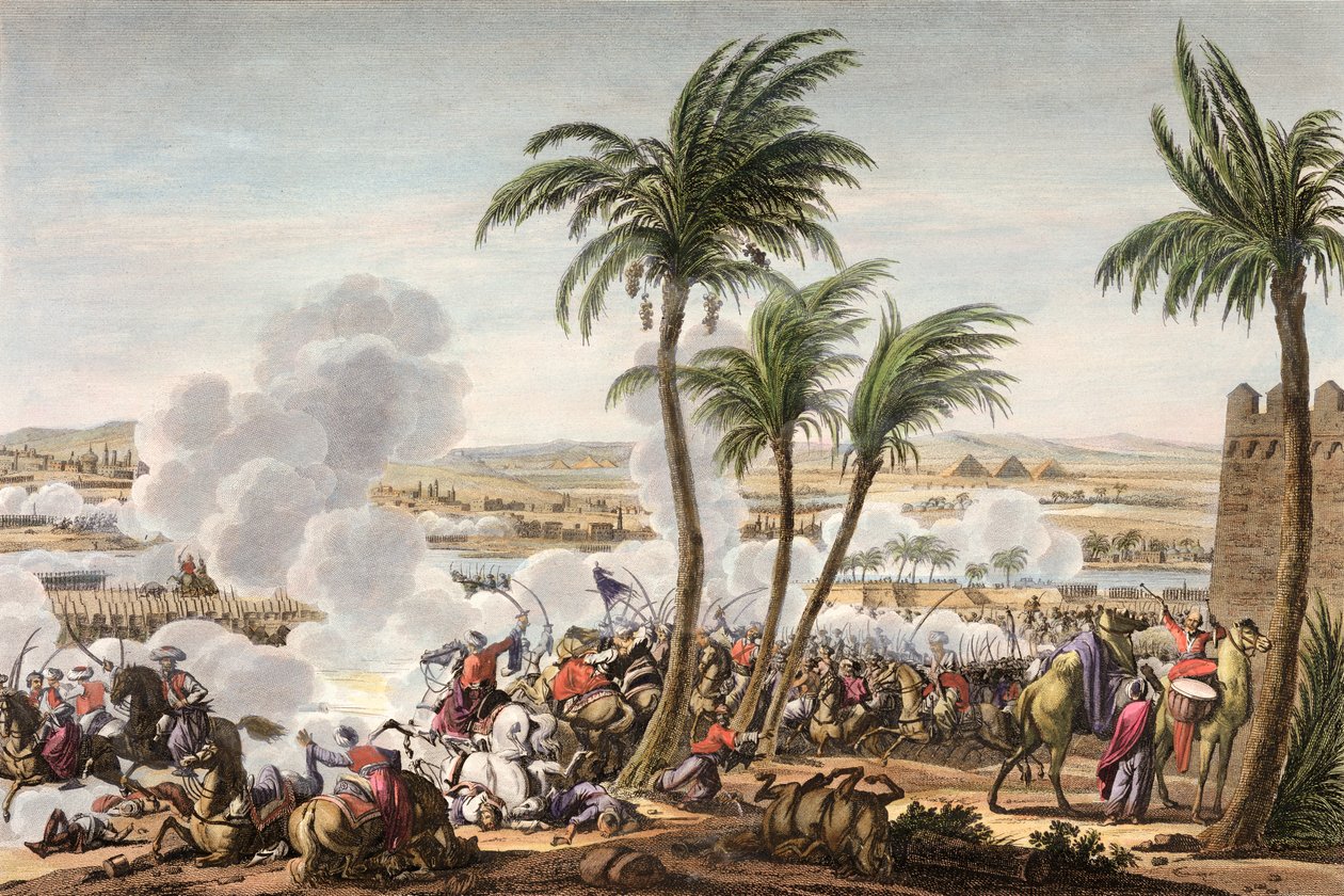 A Batalha das Pirâmides, Egito, 3 Termidor, Ano 6 21 de julho de 1798 de Louis Francois Couche