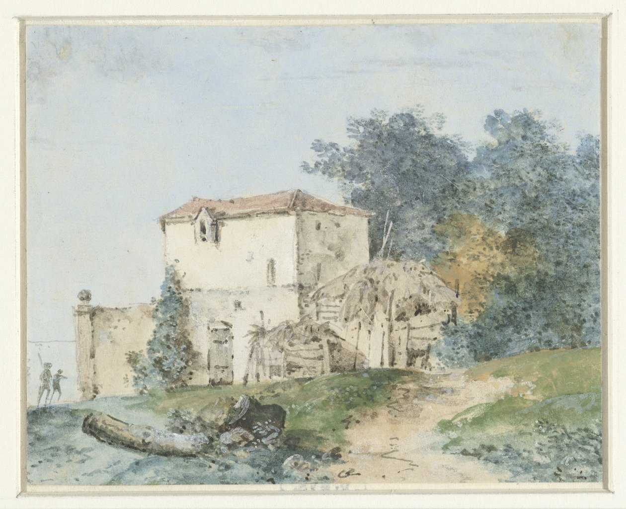 Casa de campo em uma paisagem de Louis Gabriel Moreau