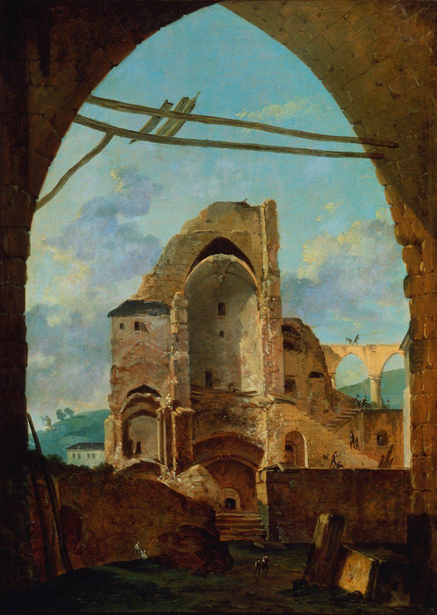 A demolição da abadia de Montmartre, c1740-1800. de Louis Gabriel Moreau