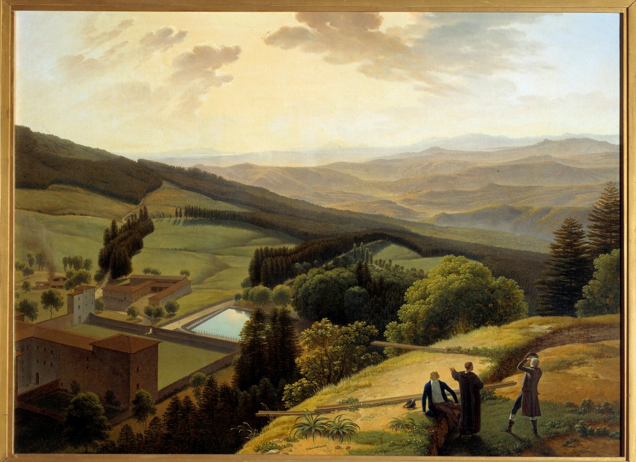 O vale do Arno visto do convento de Vallombrosa, perto do "Paradisino". de Louis Gauffier