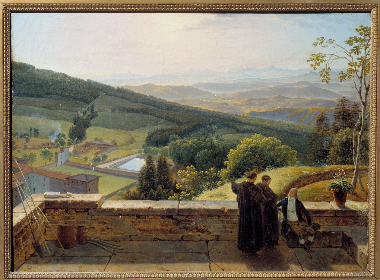 O Vale do Arno, vista de Vallombrosa de Louis Gauffier