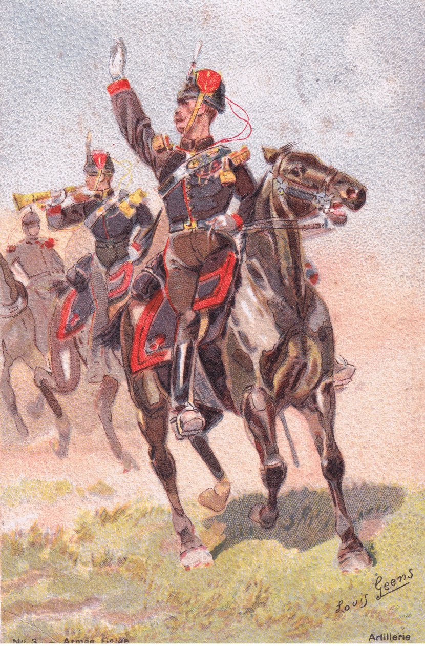 Artilharia, cartão postal, década de 1920 de Louis Geens