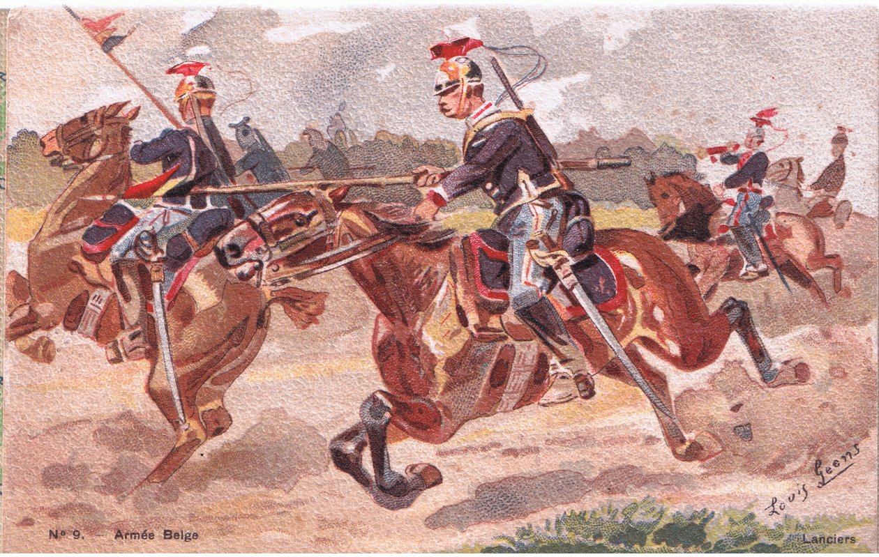 Lancers, Cartão Postal, 1920 de Louis Geens