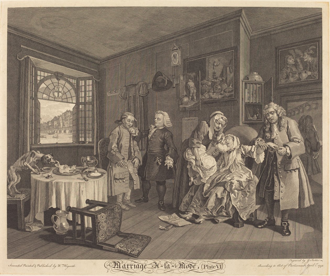 Casamento à la Mode: pl.6 de Louis Gerard Scotin after William Hogarth