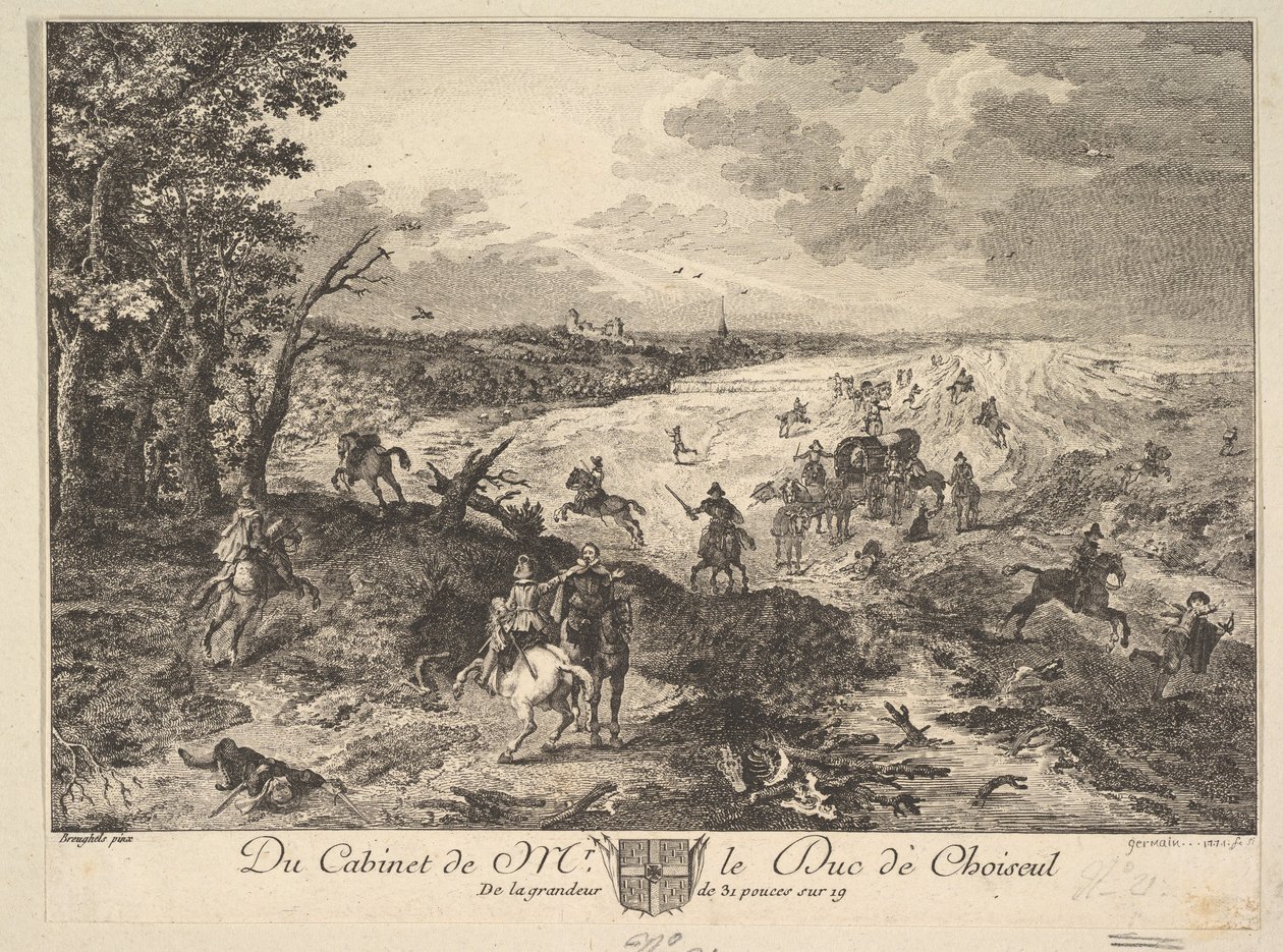 Roubo na estrada após um quadro na colecção do Duc de Choiseul, 1771. de Louis Germain