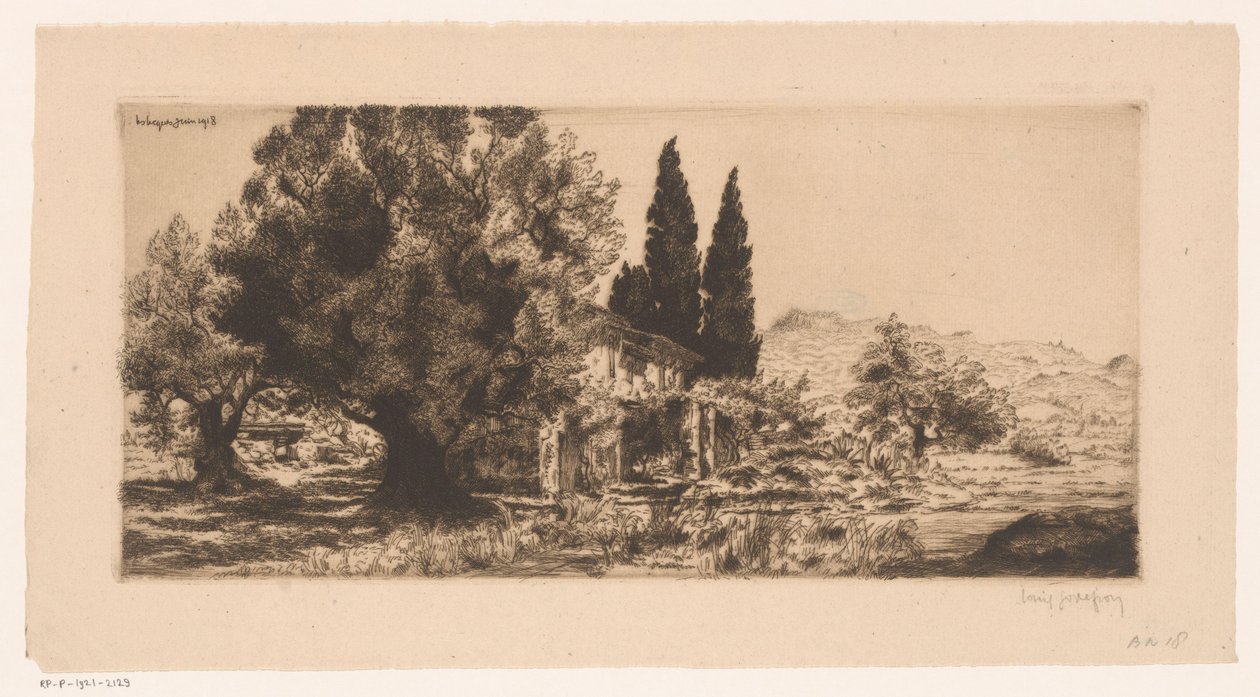 Gezicht op Les Lecques te Saint-Cyr-sur-Mer
Les Lecques Junho de 1918 (título sobre o objecto) de Louis Godefroy (signed by artist)