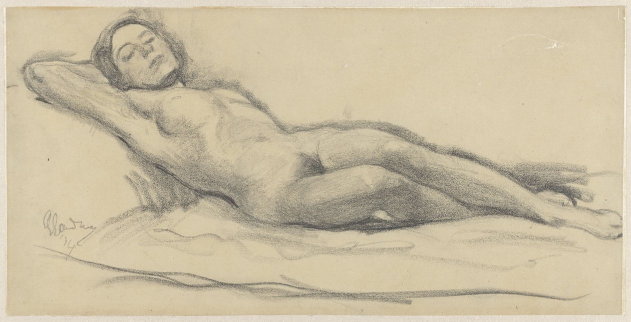 Nua Feminina Reclinada de Louis Goudman