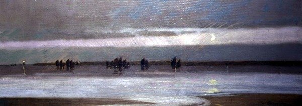 Frota de pesca de retorno da Baía de Carbis, c.1904 (óleo sobre tela) de Louis Grier