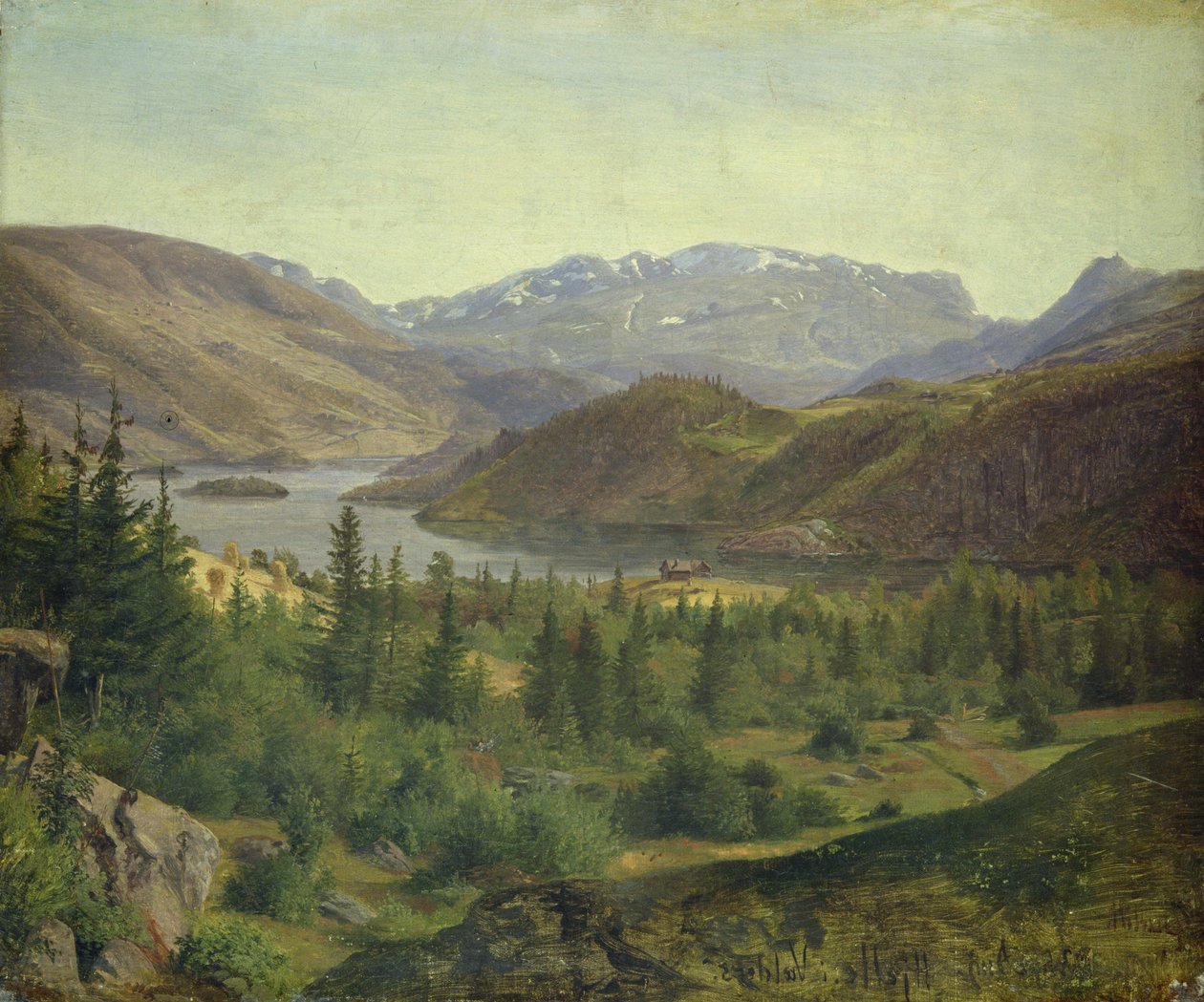 Hjelle em Valders Tile Fjord, 1835 de Louis Gurlitt