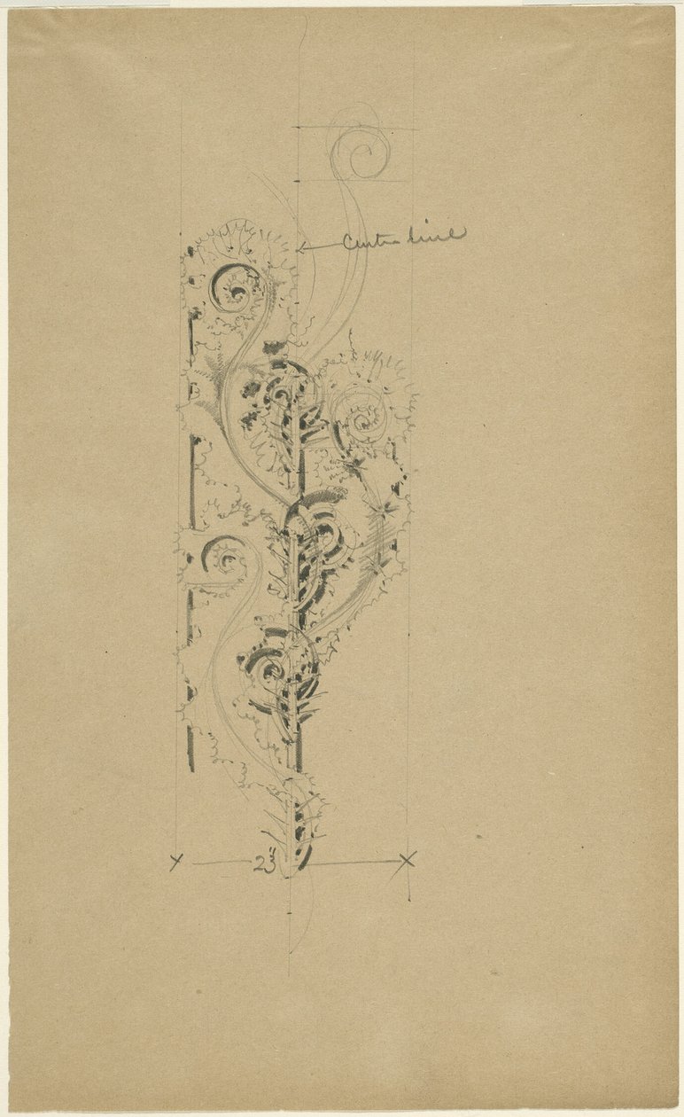 Teatro McVickers: Esboço para a Banda Ornamental Sem Título de Louis H. Sullivan