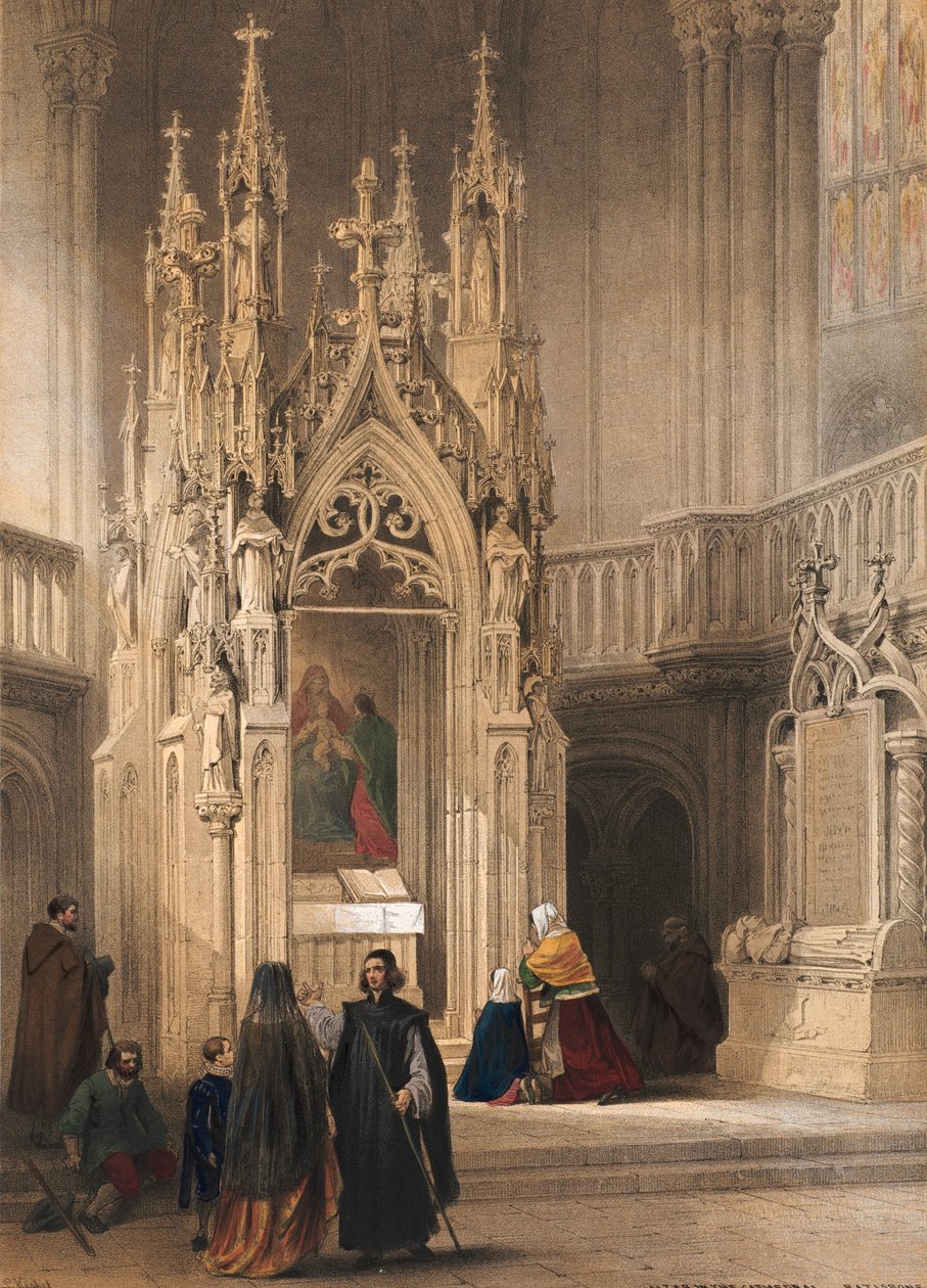 Altar da Catedral, Ratisbone, folha 8 da &39;Carteira de esboços de Haghe: Bélgica, Alemanha&39;, c.1845-55 de Louis Haghe