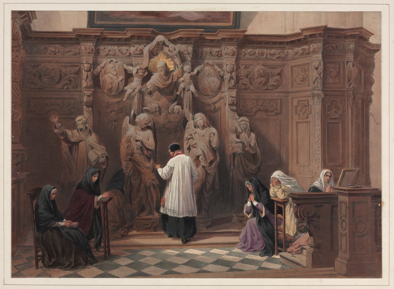 Confessional, Igreja de São Paulo, Antuérpia, 1838. de Louis Haghe