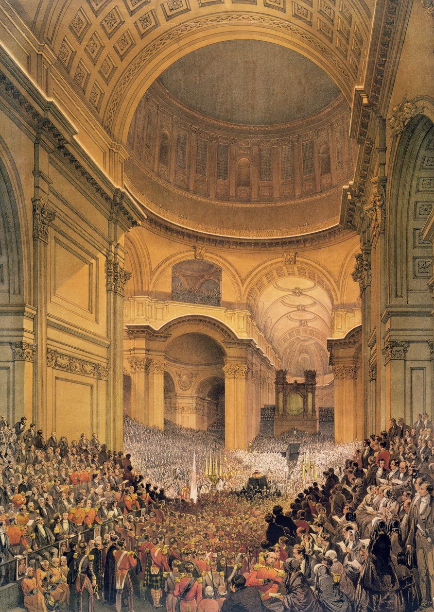 Duque do funeral de Wellington na Catedral de São Paulo, 1852 de Louis Haghe