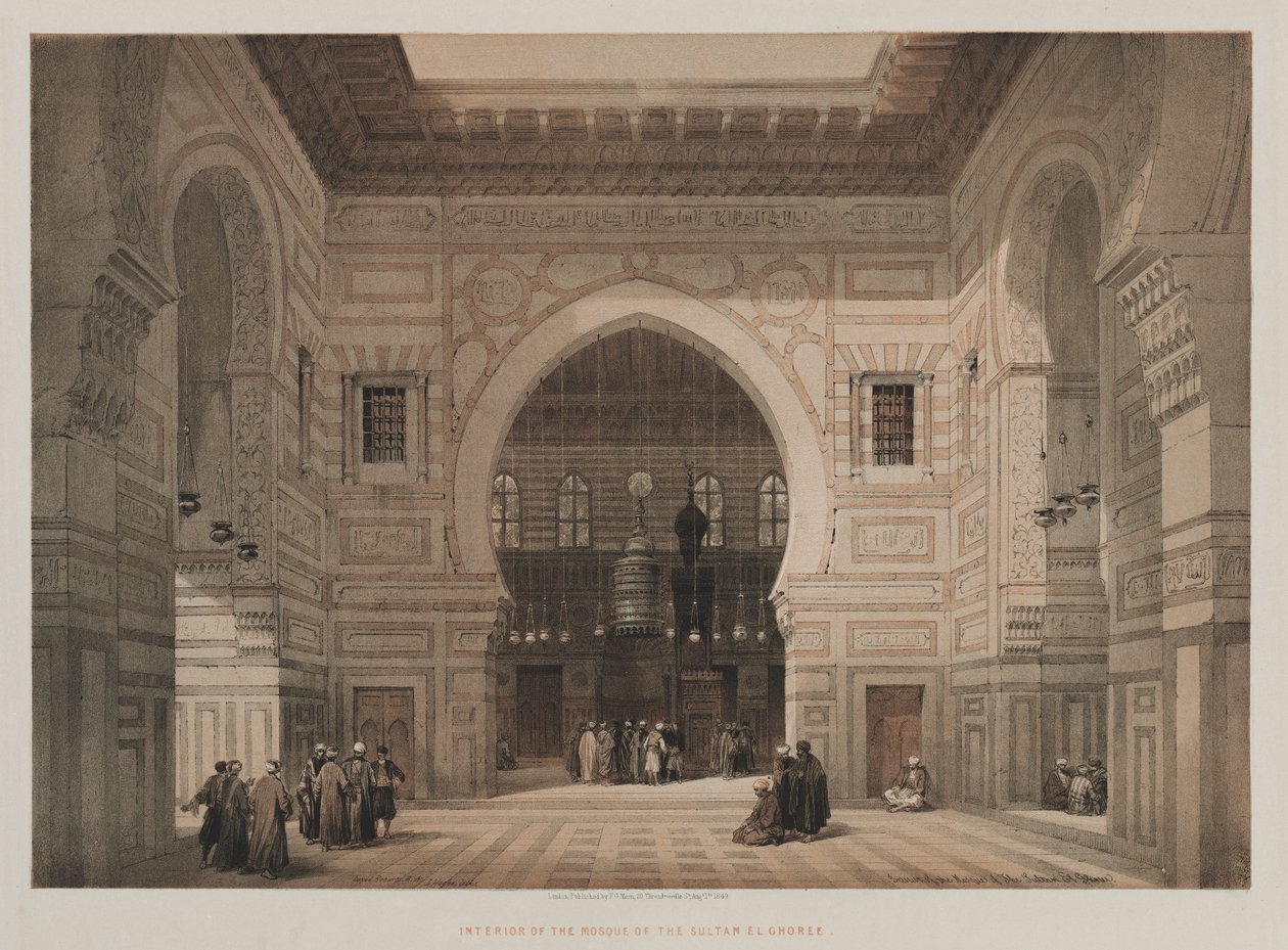 Egito e Núbia, Volume III: Interior da Mesquita do Sultão El Ghoree de Louis Haghe