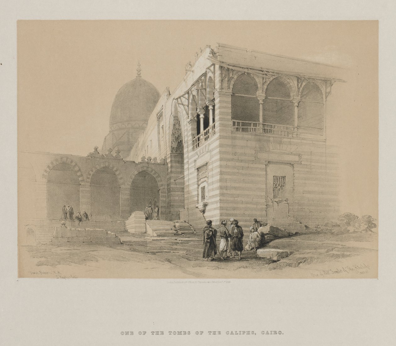 Egito e Núbia, volume III: Um dos túmulos dos Khalifs, Cairo, 1848. de Louis Haghe