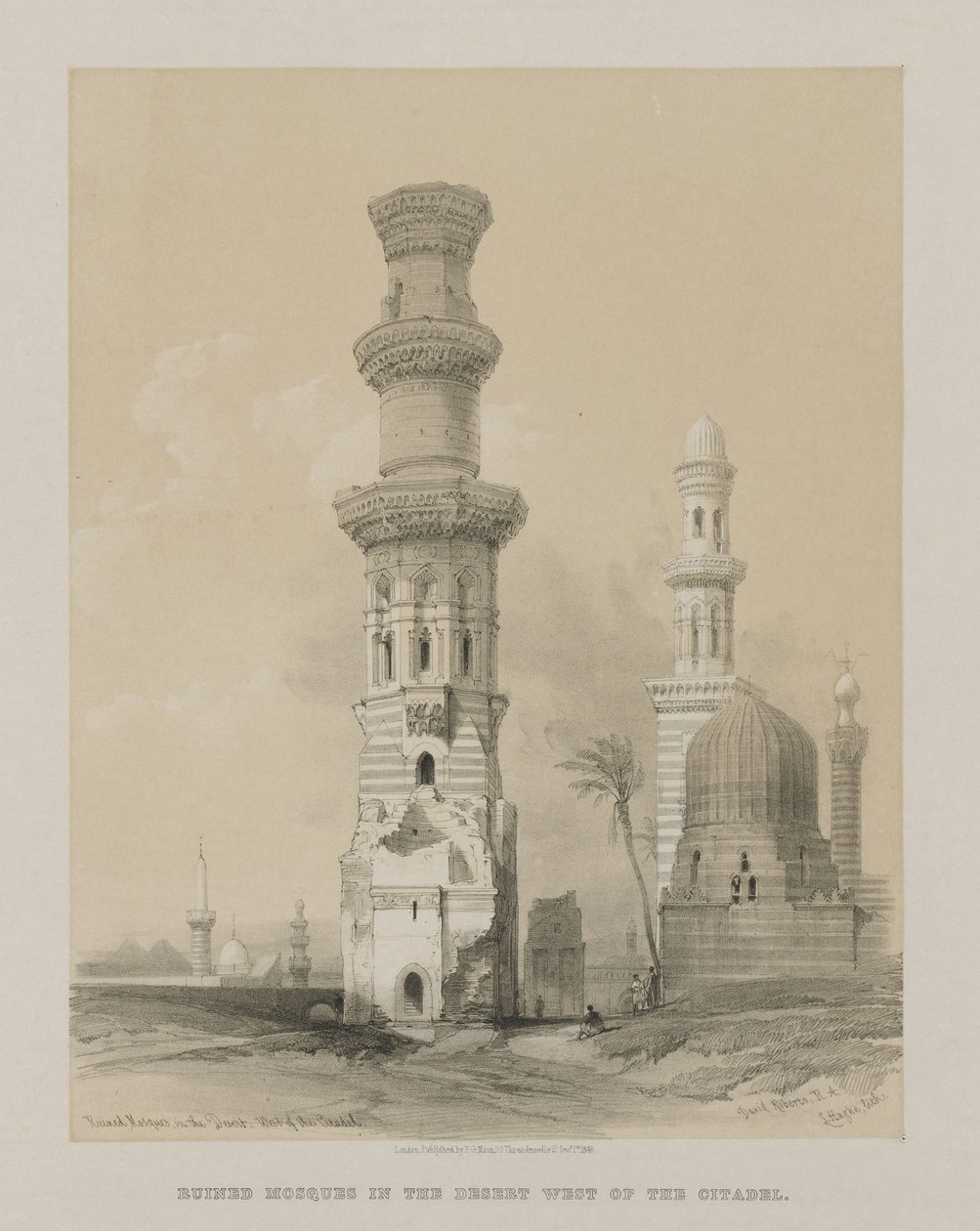 Egito e Núbia, Volume III: Mesquitas em ruínas no deserto, a oeste da cidadela de Louis Haghe