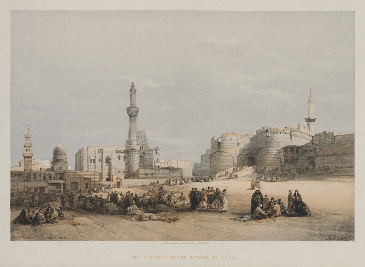 Egito e Núbia, volume III: A entrada para a Cidadela do Cairo, 1849. de Louis Haghe