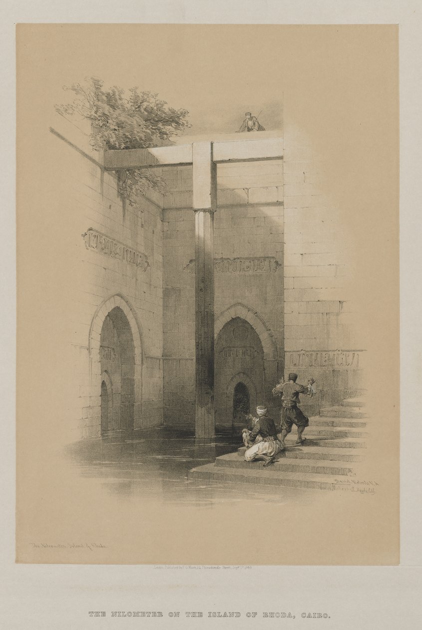 Egito e Núbia, Volume III: O Nileômetro. Ilha de Roda de Louis Haghe