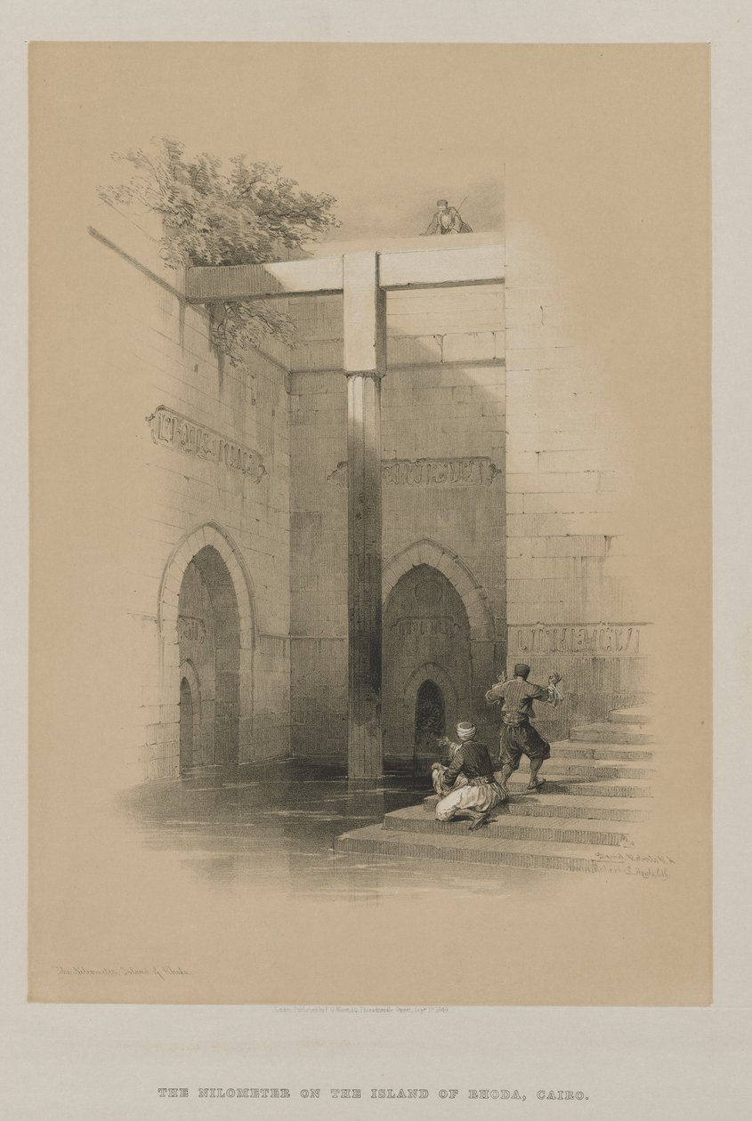 Egito e Núbia, Volume III: O Nileômetro. Ilha de Rhoda, 1849. de Louis Haghe
