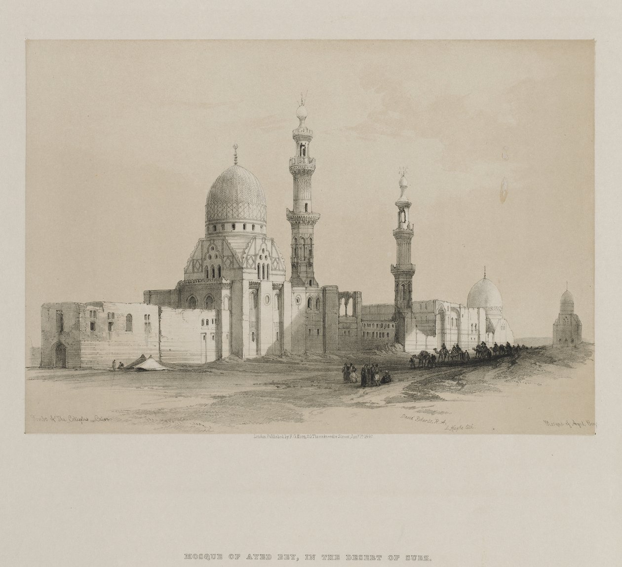 Egito e Núbia, Volume III: Túmulos dos califas-Cairo. Mesquita de Ayed Be [y], 1849. de Louis Haghe