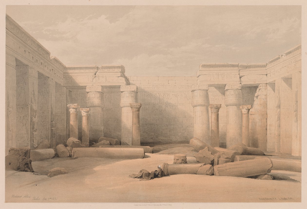 Egito e Núbia: Volume II - Nº 18, Medinet Abou, Tebas, 1832. de Louis Haghe