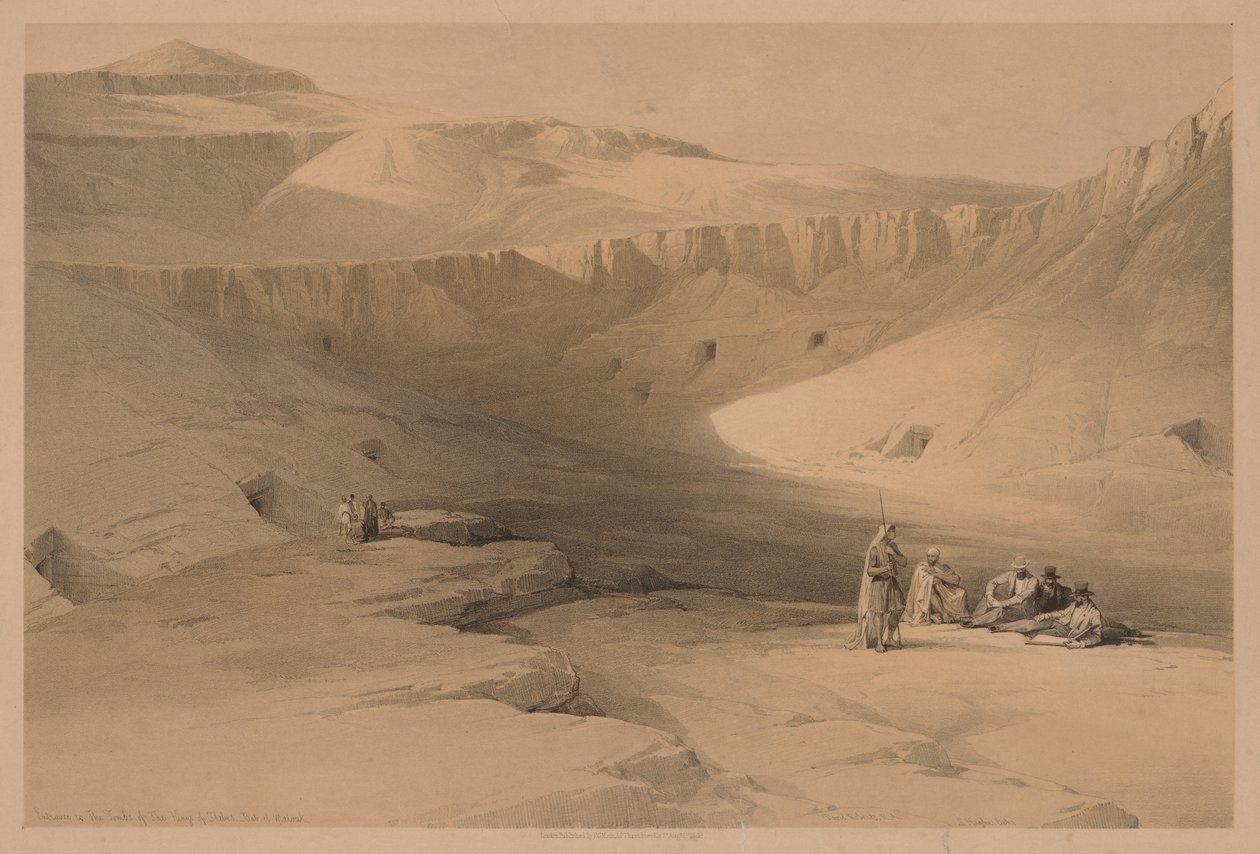 Egito e Núbia: Volume II - Nº 34, Entrada nos túmulos dos reis de Tebas, 1838. de Louis Haghe