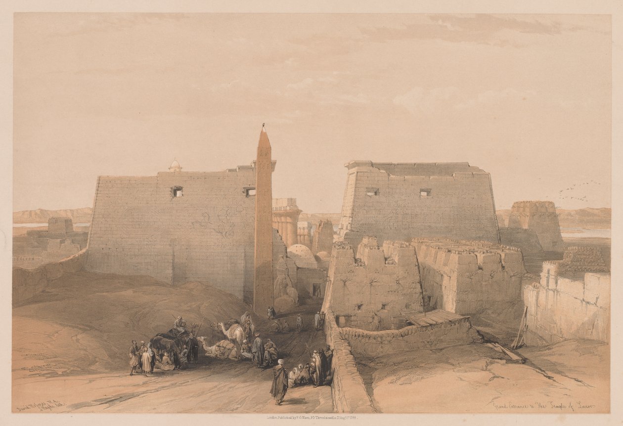 Egito e Núbia: Volume II - Nº 38, Grandes entradas do templo de Luxor, 1838. de Louis Haghe