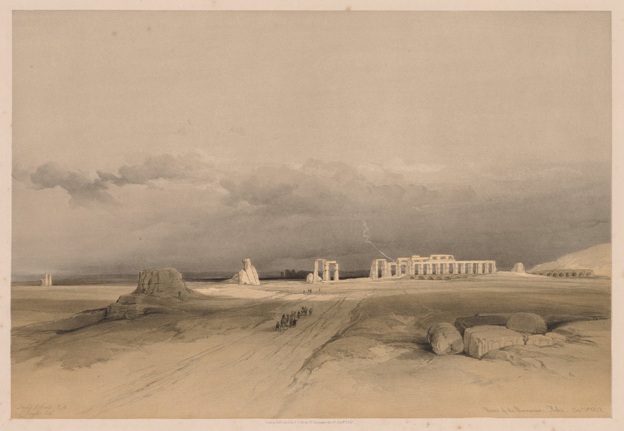 Egito e Núbia: Volume II - Nº 8, Ruínas do Memnonium, Tebas, 1838. de Louis Haghe