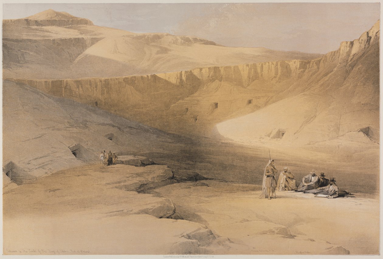 Egito e Núbia, volume II: entrada para os túmulos dos reis de Tebas, Bab-El-Malouk, 1848. de Louis Haghe