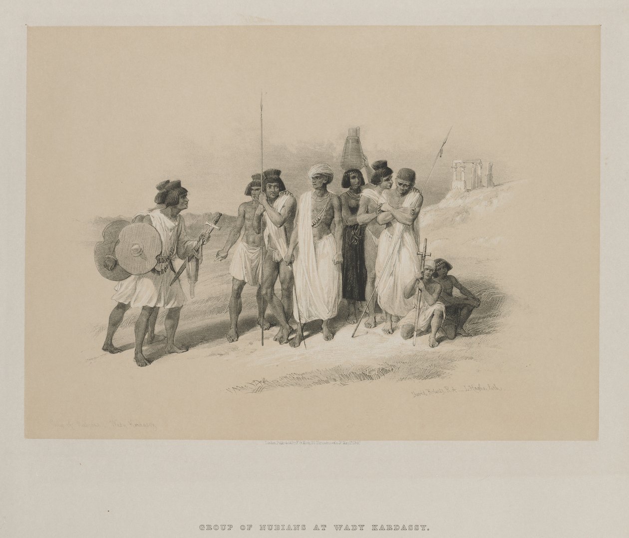 Egito e Núbia, Volume II: Grupo de Núbios-Wady Kardasey, 1847. de Louis Haghe