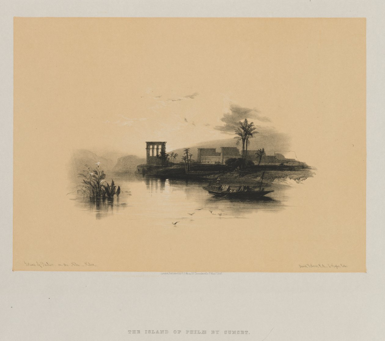Egito e Nubia, Volume II: Ilha de Philae, no Nilo, Nubia, 1847. de Louis Haghe