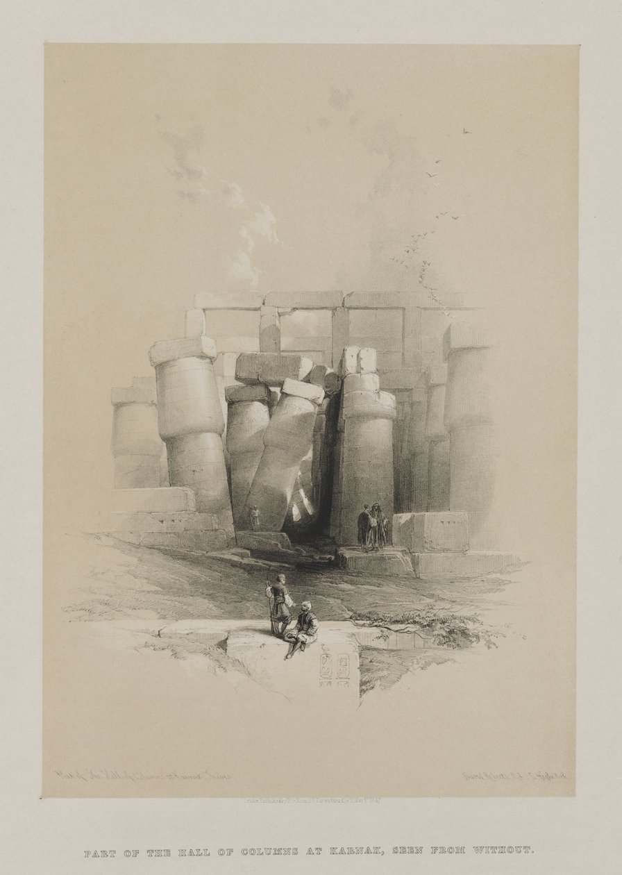 Egito e Núbia, Volume II: Parte do Salão das Colunas em Karnak, Tebas de Louis Haghe