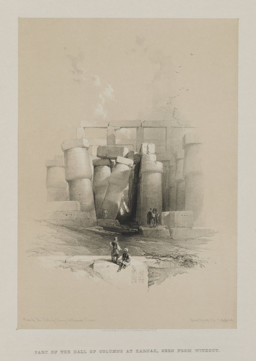 Egito e Núbia, Volume II: Parte do Salão das Colunas em Karnak, Tebas, 1847. de Louis Haghe