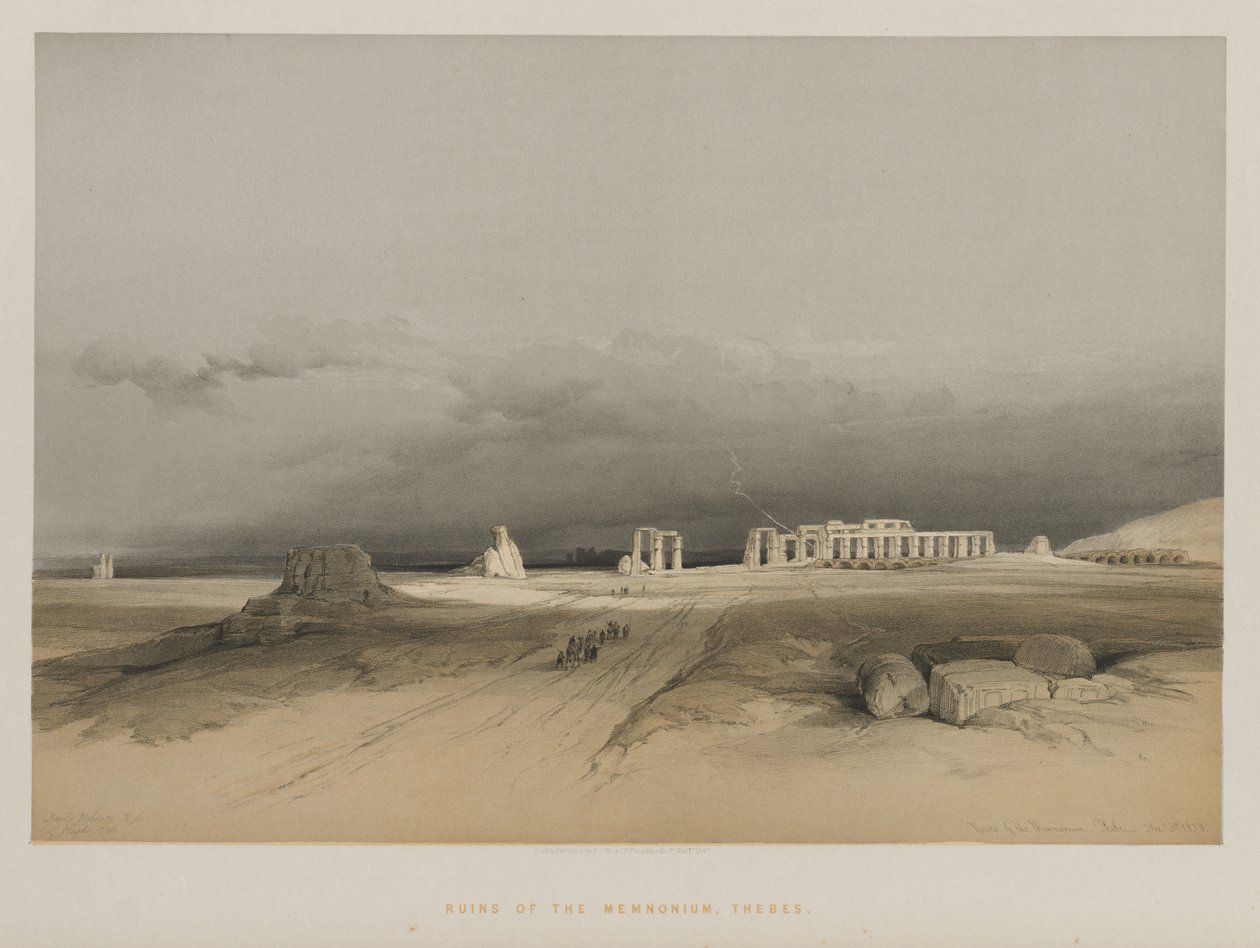 Egito e Núbia, Volume II: Ruínas de Memnonium, Tebas, 1847. de Louis Haghe