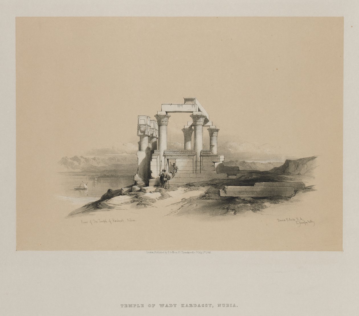 Egito e Nubia, Volume II: Ruínas do Templo de Kardeseh, Nubia, 1848. de Louis Haghe