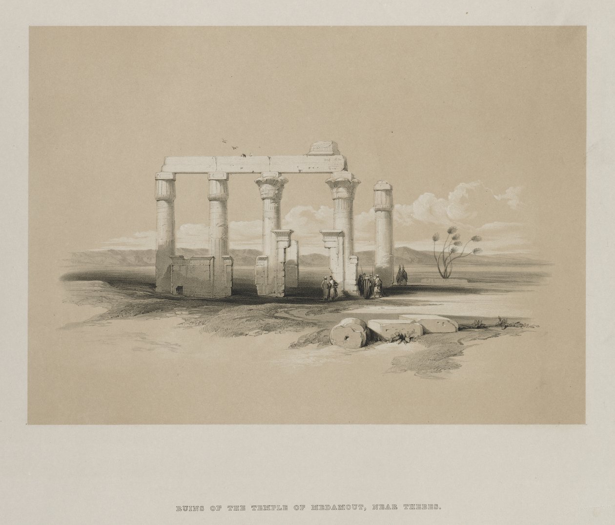 Egito e Núbia, Volume II: Ruínas do Templo de Madamoud, em Tebas de Louis Haghe
