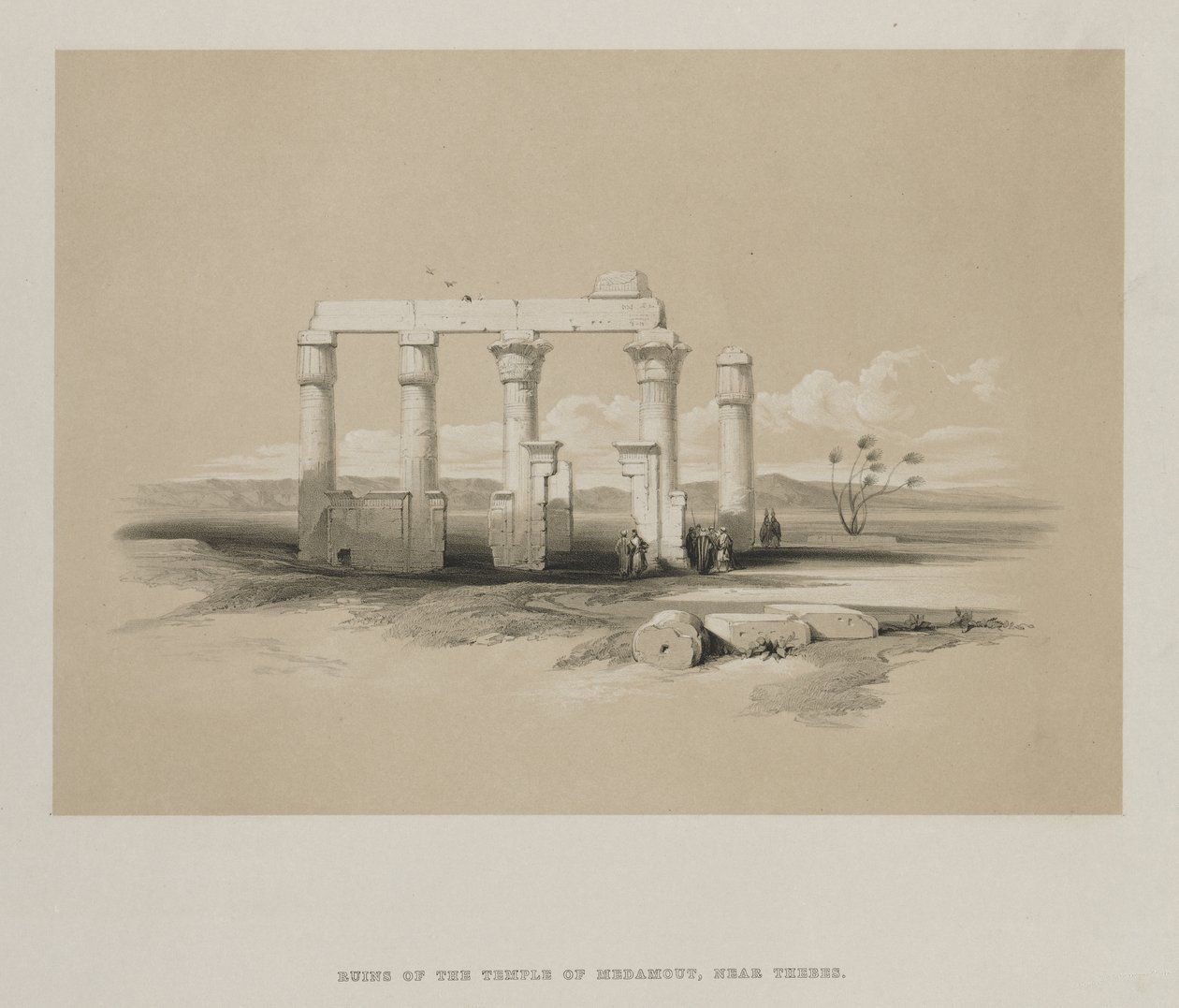 Egito e Núbia, Volume II: Ruínas do Templo de Madamoud, em Tebas, 1847. de Louis Haghe