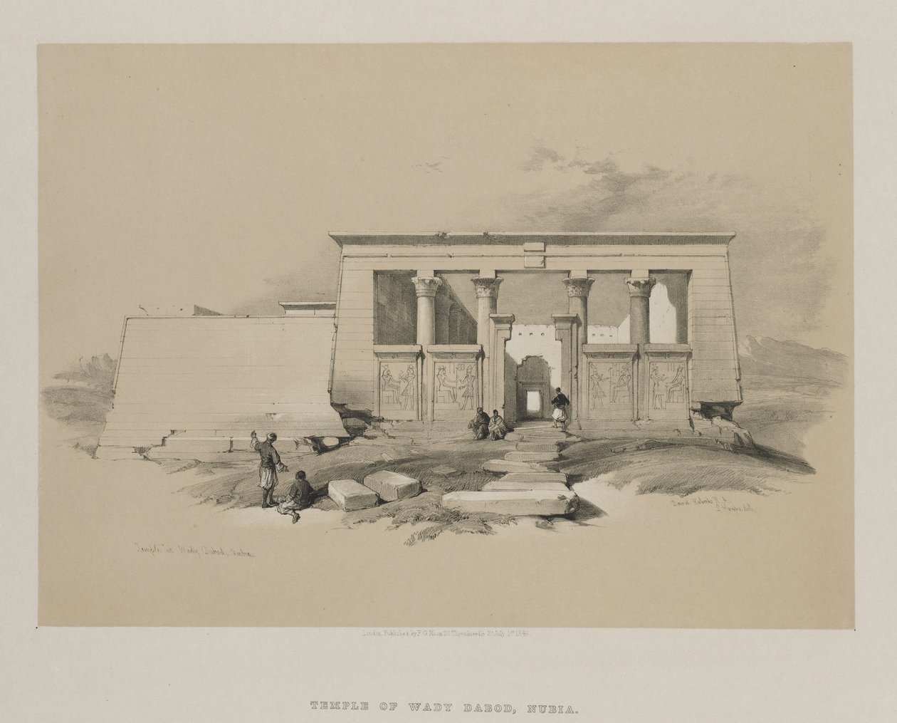 Egito e Nubia, Volume II: Templo em Wady Dabod, Nubia, 1848. de Louis Haghe