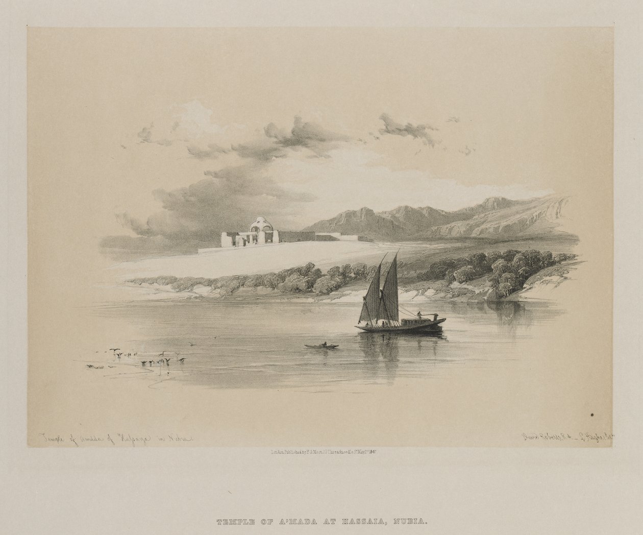 Egito e Núbia, Volume II: Templo de Amdda, de Hassaya na Núbia de Louis Haghe