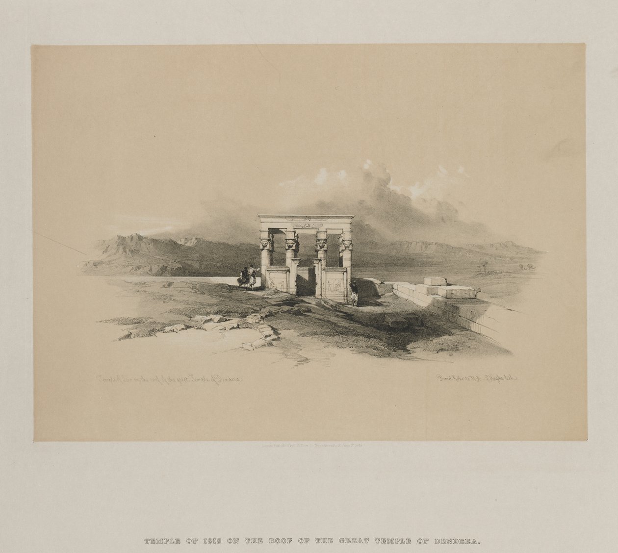 Egito e Núbia, volume II: Templo de Ísis no telhado do Grande Templo de Dendera, 1848. de Louis Haghe