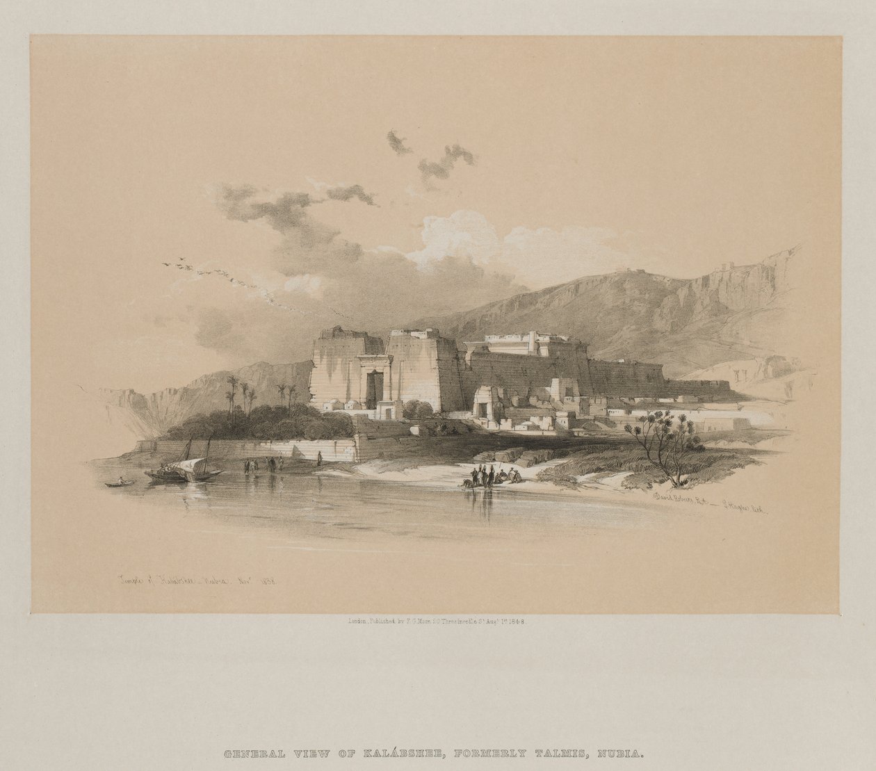 Egito e Nubia, Volume II: Templo de Kababshe, Nubia, 1848. de Louis Haghe