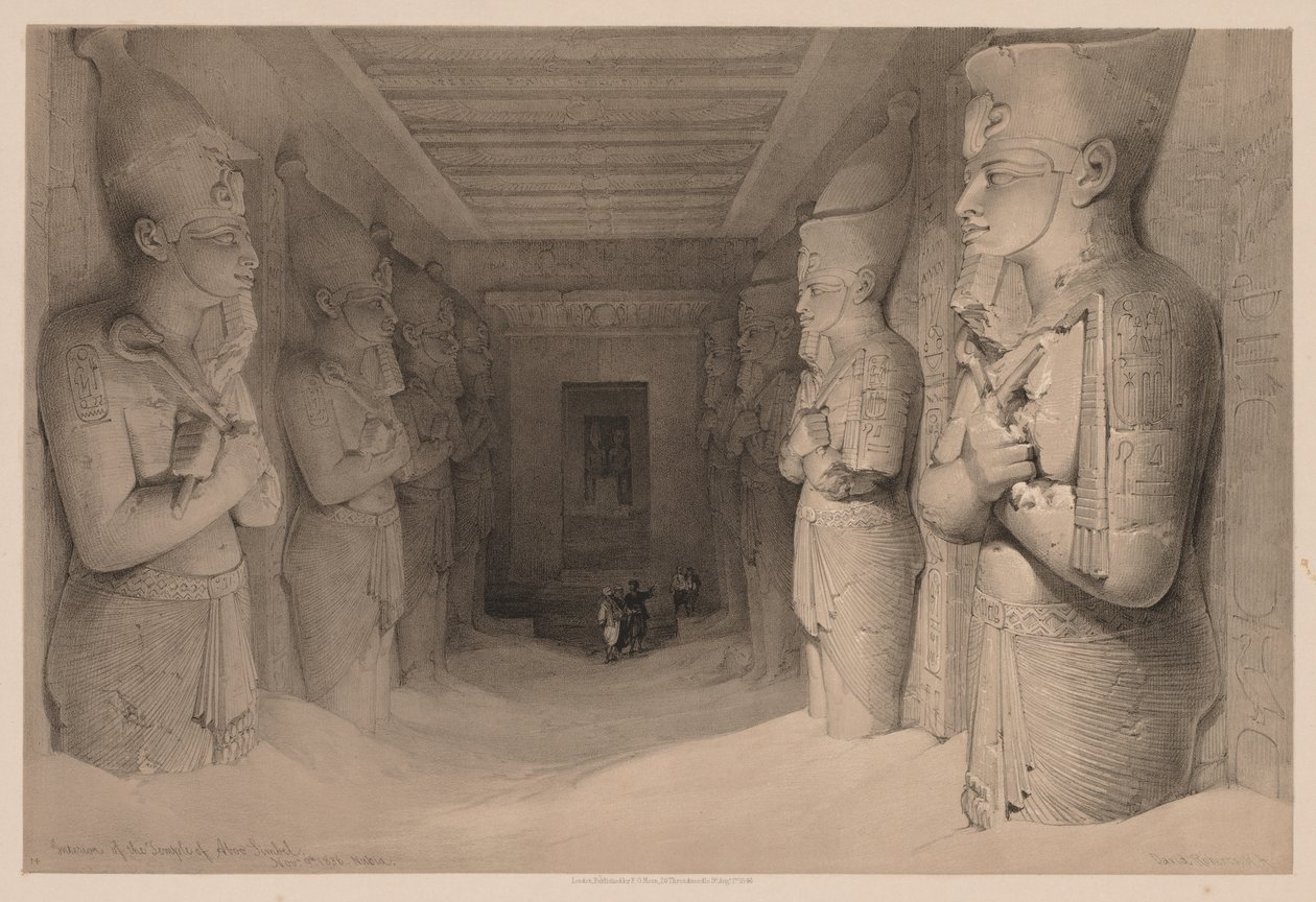 Egito e Núbia: Volume I - No. 14, Interior do Templo Aboo Simbel de Louis Haghe
