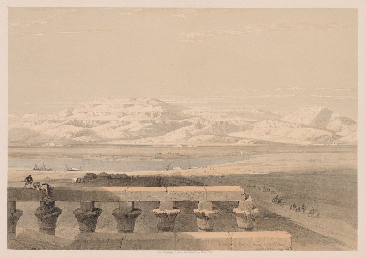 Egito e Núbia: Volume I - No. 30, Cadeia de Montanhas da Líbia do Templo de Luxor de Louis Haghe
