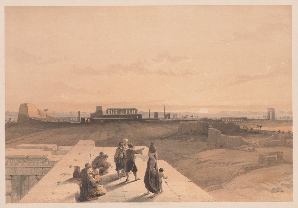 Egito e Núbia: Volume I - Nº 38, Ruínas de Karnak, 1838. de Louis Haghe